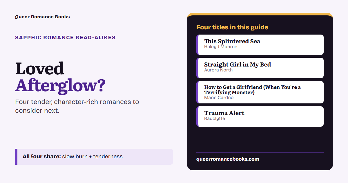 Decision guide for Loved Afterglow?: Additional overlap: This Splintered Sea; Additional overlap: Straight Girl in My Bed; Additional overlap: How to Get a Girlfriend (When You're a Terrifying Monster); Additional overlap: Trauma Alert