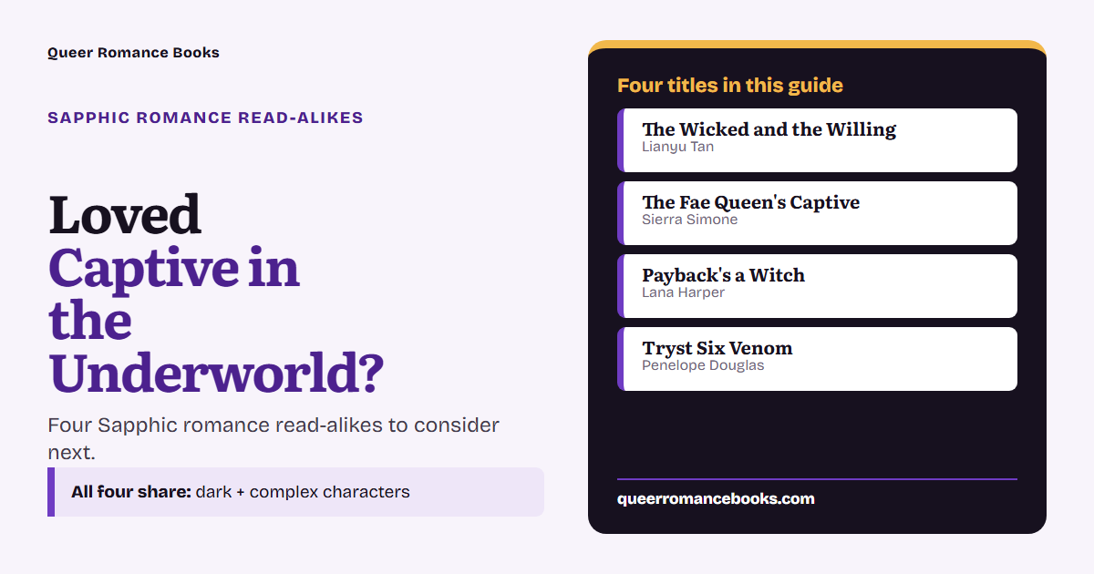 Decision guide for Loved Captive in the Underworld?: Additional overlap: The Wicked and the Willing; Additional overlap: The Fae Queen's Captive; Additional overlap: Payback's a Witch; Additional overlap: Tryst Six Venom