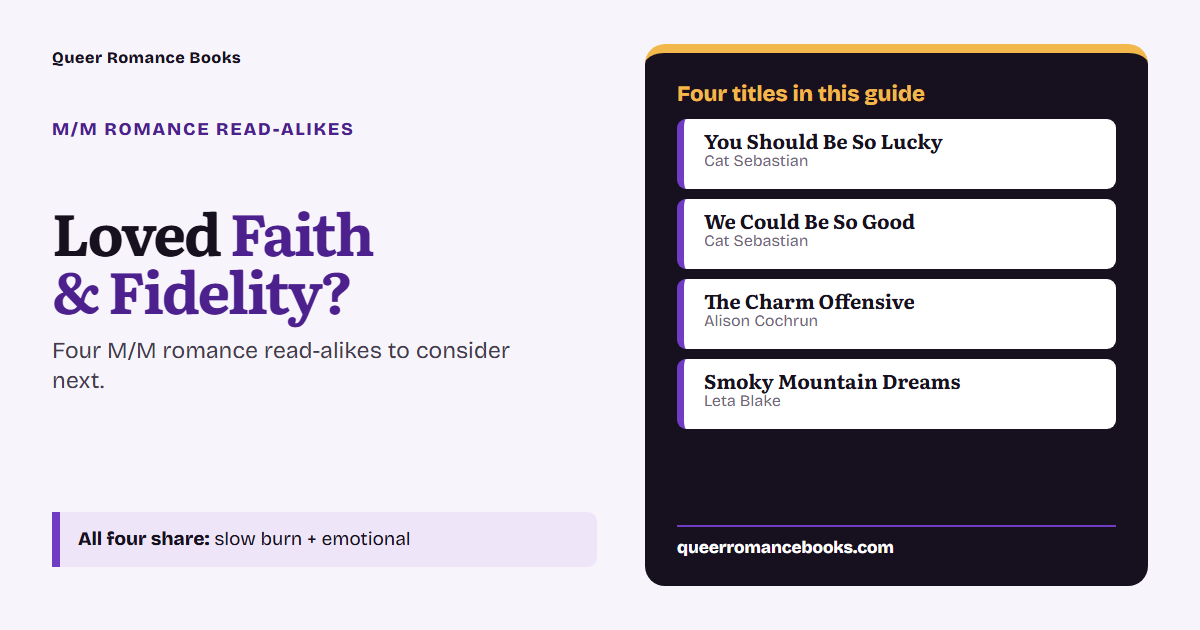 Decision guide for Loved Faith & Fidelity?: Additional overlap: You Should Be So Lucky; Additional overlap: We Could Be So Good; Additional overlap: The Charm Offensive; Additional overlap: Smoky Mountain Dreams