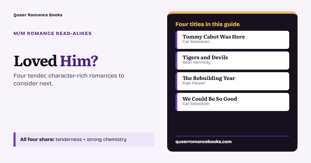Decision guide for Loved Him?: Additional overlap: Tommy Cabot Was Here; Additional overlap: Tigers and Devils; Additional overlap: The Rebuilding Year; Additional overlap: We Could Be So Good