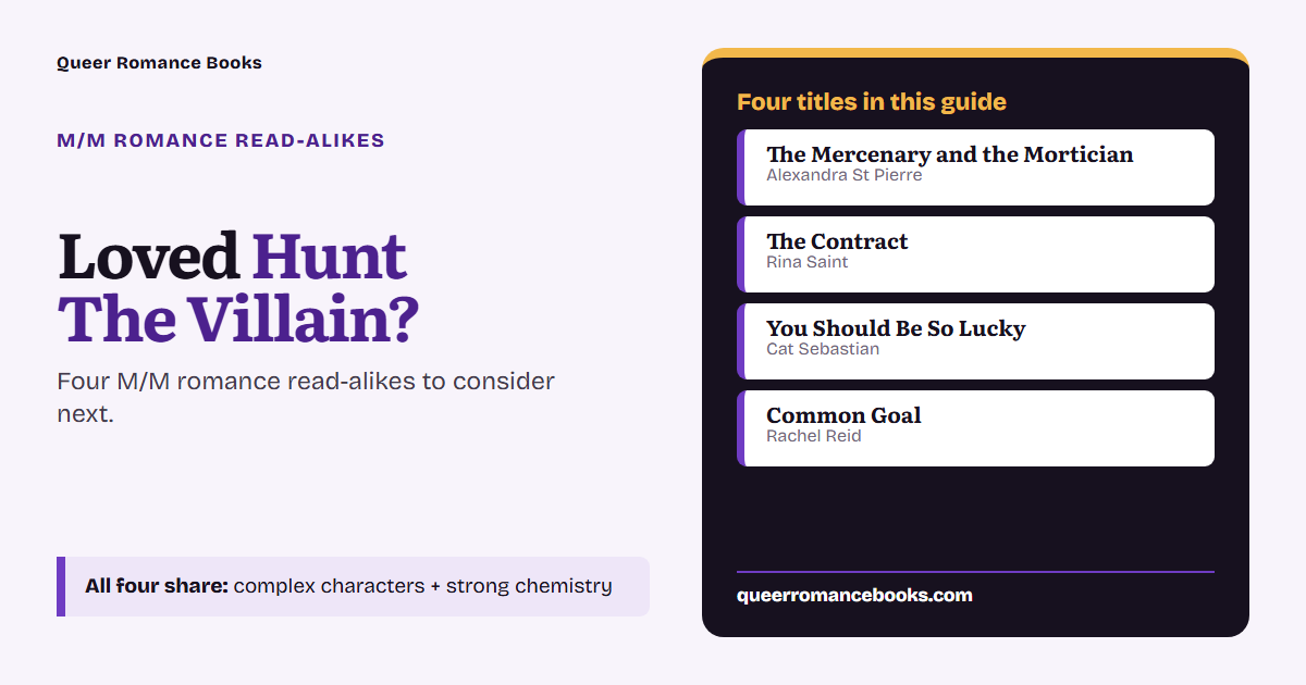 Decision guide for Loved Hunt The Villain?: Additional overlap: The Mercenary and the Mortician; Additional overlap: The Contract; Additional overlap: You Should Be So Lucky; Additional overlap: Common Goal