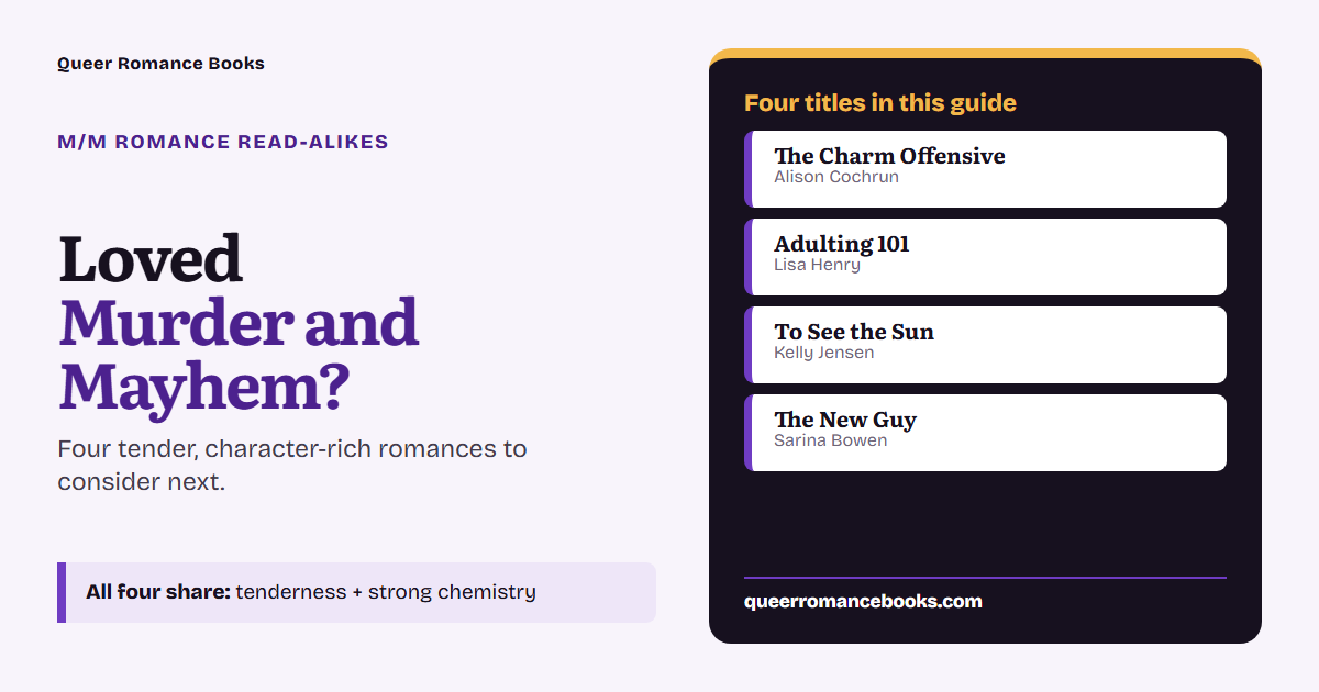 Decision guide for Loved Murder and Mayhem?: Additional overlap: The Charm Offensive; Additional overlap: Adulting 101; Additional overlap: To See the Sun; Additional overlap: The New Guy