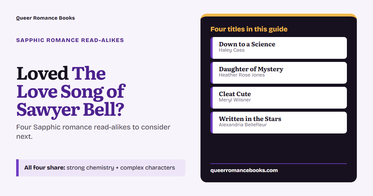 Decision guide for Loved The Love Song of Sawyer Bell?: Additional overlap: Down to a Science; Additional overlap: Daughter of Mystery; Additional overlap: Cleat Cute; Additional overlap: Written in the Stars