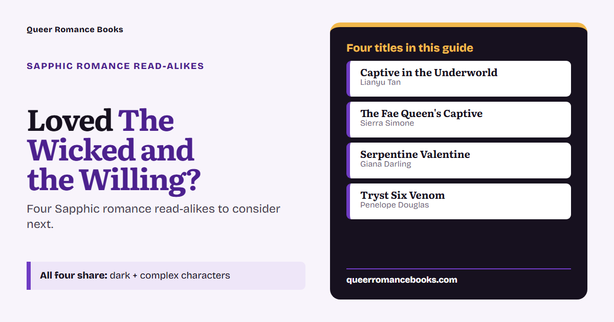 Decision guide for Loved The Wicked and the Willing?: Additional overlap: Captive in the Underworld; Additional overlap: The Fae Queen's Captive; Additional overlap: Serpentine Valentine; Additional overlap: Tryst Six Venom