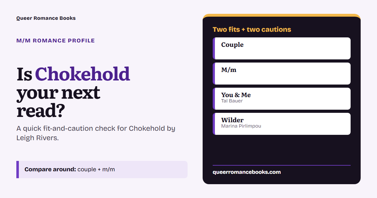 Decision guide for Is Chokehold your next read?: Best fit: Couple; Best fit: M/m; Related read: You & Me; Related read: Wilder