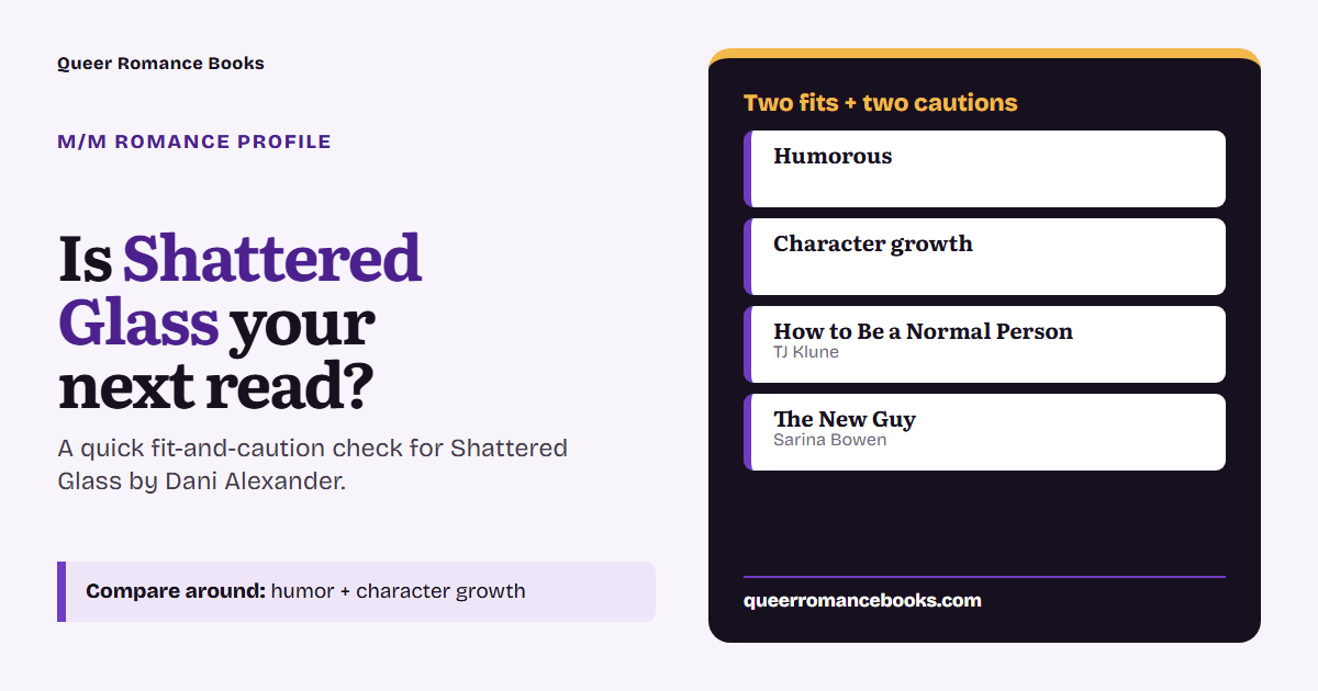 Decision guide for Is Shattered Glass your next read?: Best fit: Humorous; Best fit: Character growth; Related read: How to Be a Normal Person; Related read: The New Guy