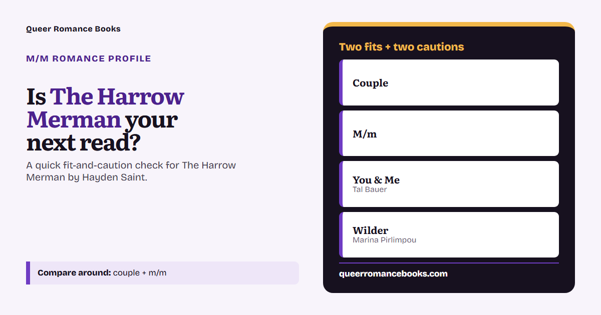 Decision guide for Is The Harrow Merman your next read?: Best fit: Couple; Best fit: M/m; Related read: You & Me; Related read: Wilder